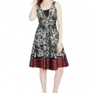 RACHEL Rachel Roy Black and Red Midi Dress Size 10